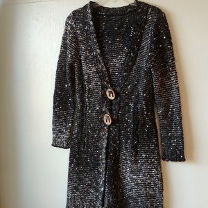BCBGMAXAZRIA Duster length Cardigan V-Neck Button Front SZ M